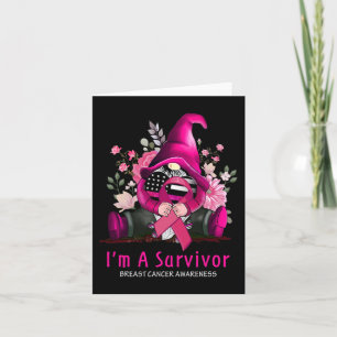 Ik ben een Survivor Gnome Pink Ribbon Breast Cance Kaart