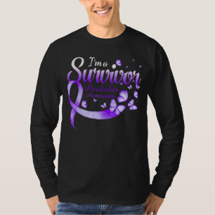 Ik ben een Survivor Headaches Awareness Butterfly T-shirt