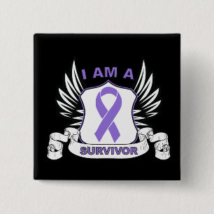 Ik ben een Survivor - Hodgkins Lymphoma Vierkante Button 5,1 Cm