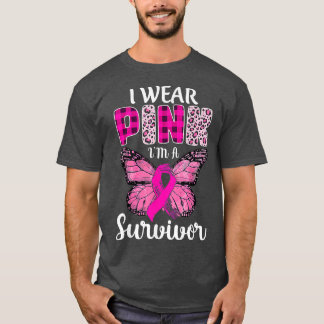 Ik ben een Survivor Pink Ribbon Breast Cancer Bewu T-shirt