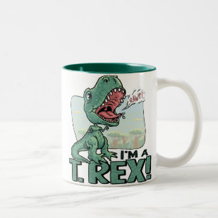 Ik ben een T. Rex Dinosaur Gift Ideeën Tweekleurige Koffiemok