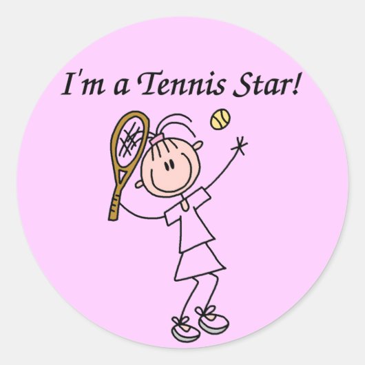 Ik ben een Tennis Star Sticker (Voorkant)
