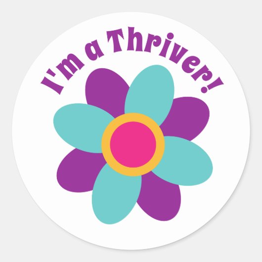 Ik ben een Thriver! Ronde Sticker (Voorkant)