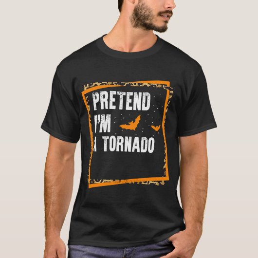 Ik ben een Tornado Easy Lazy Halloween Costume T-shirt (Voorkant)