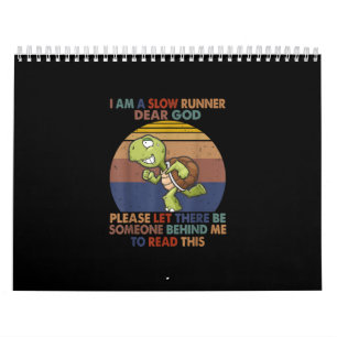 Ik ben een trage runner, grappige schildpad. kalender