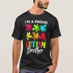 Ik ben een trots Autism Brother Mannen Boys Heart T-shirt