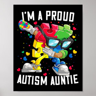 Ik ben een trots autisme tante Autism Awareness Da Poster