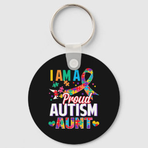 Ik ben een trots autisme tante Autism Awareness Pu Sleutelhanger