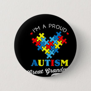 Ik ben een trots grootmoeder autisme Autisti Ronde Button 5,7 Cm