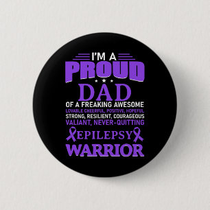 Ik ben een trots vader Epilepsy Bewustheid Paarse  Ronde Button 5,7 Cm