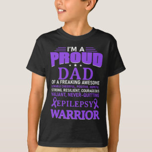 Ik ben een trots vader Epilepsy Bewustheid Paarse  T-shirt