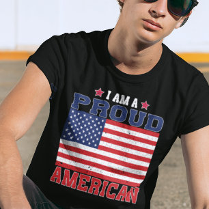 Ik ben een trotse Amerikaanse Patriottische Vlag T-shirt