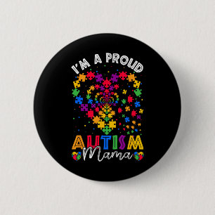 Ik ben een trotse Autisme Mama Oma Autisme Bewustz Ronde Button 5,7 Cm