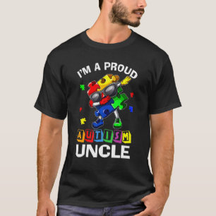 Ik ben een trotse autisme-oom Autisme bewustzijn D T-shirt