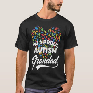 Ik ben een trotse autisme-opa autisme-puzzelhart A T-shirt
