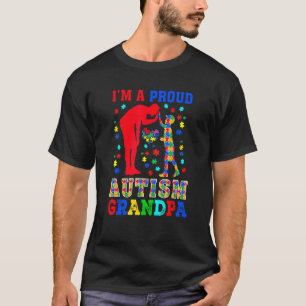 Ik ben een trotse autisme-opa puzzelstukjes Autism T-shirt