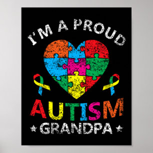 Ik ben een trotse Autisme Opa Steun Autisten Autis Poster