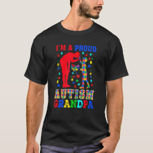 Ik ben een trotse autisme opa stukjes puzzel autis t-shirt