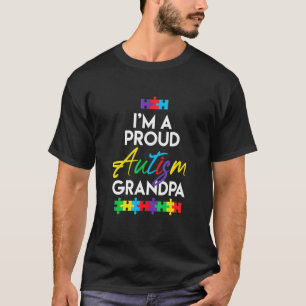 Ik ben een trotse autisme opa vader mannen hart t-shirt