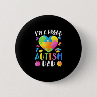 Ik ben een trotse autisme papa autisme bewustzijn ronde button 5,7 cm