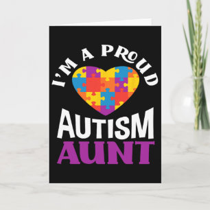 Ik ben een trotse autisme tante puzzel hart autism kaart