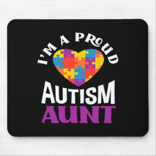 Ik ben een trotse autisme tante puzzel hart autism muismat