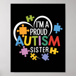 Ik ben een trotse Autisme Zuster Bewustzijn Liefde Poster