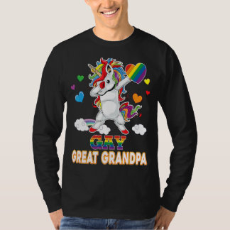 Ik ben een trotse LGBT Gay Grote Opa Pride Dabbing T-shirt