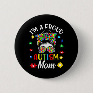 Ik ben een trotse moeder Autisme Bewustzijn Onders Ronde Button 5,7 Cm