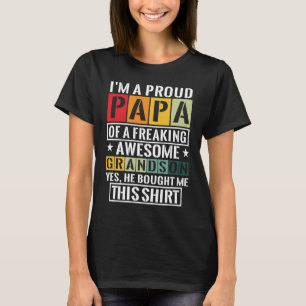 Ik ben een trotse papa van een geweldige kleinzoon t-shirt