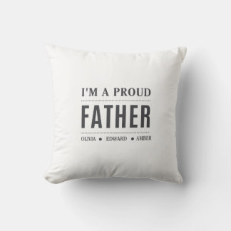 Ik ben een trotse vader - Custom Kinderen 'Names D Kussen