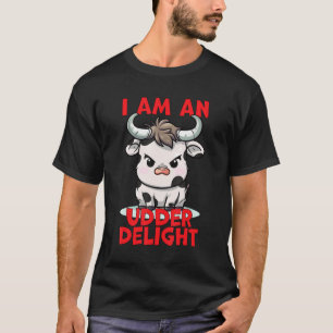 Ik ben een Udder Delight Koe woordspeling T-shirt