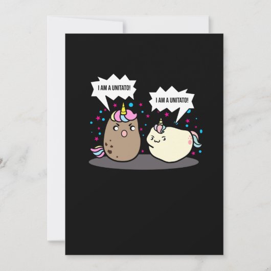 Ik ben een Unitato Unicorn Potato Funny Vegetable  Kaart (Voorkant)
