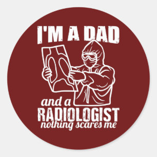 Ik ben een vader en een radioloog, grappig radiolo ronde sticker