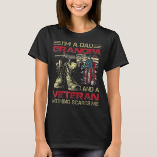 Ik ben een vader opa en een Veteraan-Amerikaanse v T-shirt