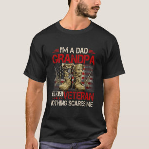 Ik ben een vader opa en een Veteraan-Amerikaanse v T-shirt