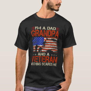 Ik ben een vader opa en veteraan Vaderdag Funny R T-shirt