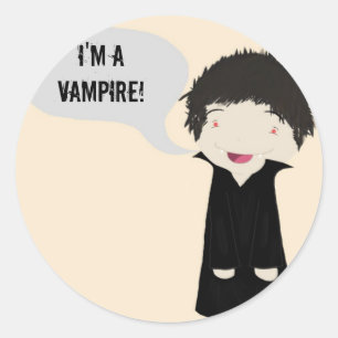 Ik ben een vampier! -sticker ronde sticker