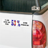 Ik ben een van de 53% en de rode bumpersticker (Op Truck)