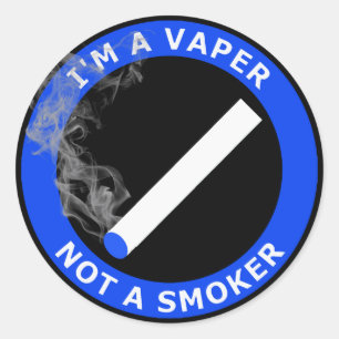 IK BEN EEN VAPER, GEEN ROKER RONDE STICKER