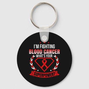 Ik ben een vechter van Blood Cancer Ribbon Awarene Sleutelhanger