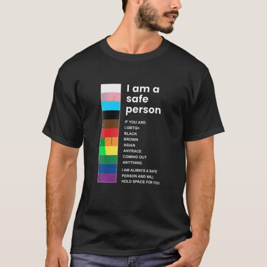 Ik ben een veilige persoon T Shirt Grappig LGBT Ga (Voorkant)