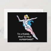 Ik ben een verpleegster wat je superkracht is briefkaart (Voorkant / Achterkant)