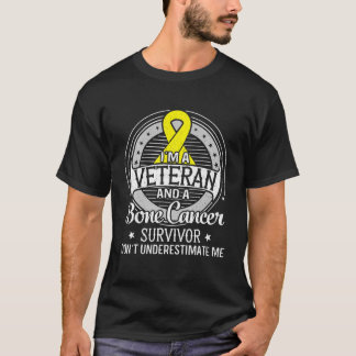 Ik ben een veteraan- en botkanker-bewustzijn t-shirt