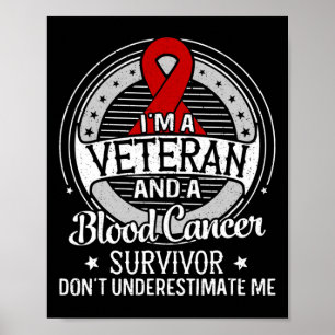 Ik ben een Veteraan en een Blood Cancer Bewustheid Poster