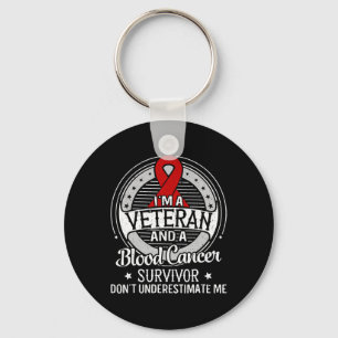 Ik ben een Veteraan en een Blood Cancer Bewustheid Sleutelhanger
