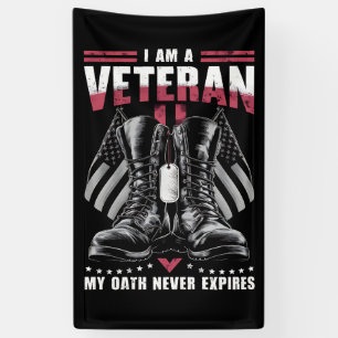 Ik ben een veteraan Mijn eed verloopt nooit Vetera Spandoek