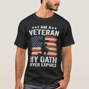 Ik ben een veteraan Mijn eed verloopt nooit vetera T-shirt