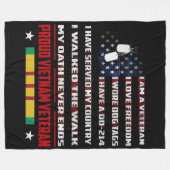 IK BEN EEN VETERAN FLEECE DEKEN (Voorkant (Horizontaal))