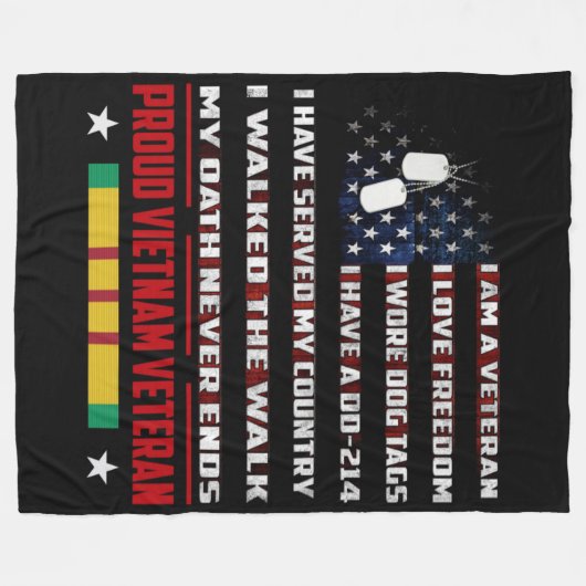 IK BEN EEN VETERAN FLEECE DEKEN (Voorkant (Horizontaal))